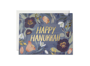 Hanukkah Flowers Greeting Card by Red Cap Cards