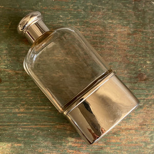Vintage Silverplated and Glass Flask