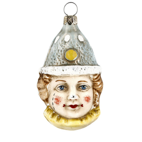 Clown with Blue Cap Glass Ornament made in Germany