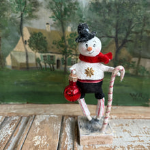 Load image into Gallery viewer, Handmade Spun Cotton Standing Snowman
