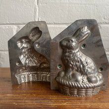 Load image into Gallery viewer, Antique German Rabbit Sitting on Basket Chocolate Mold #11
