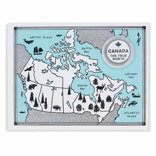Canada Button Greeting Card made in Vancouver BC by Regional Assembly of Text