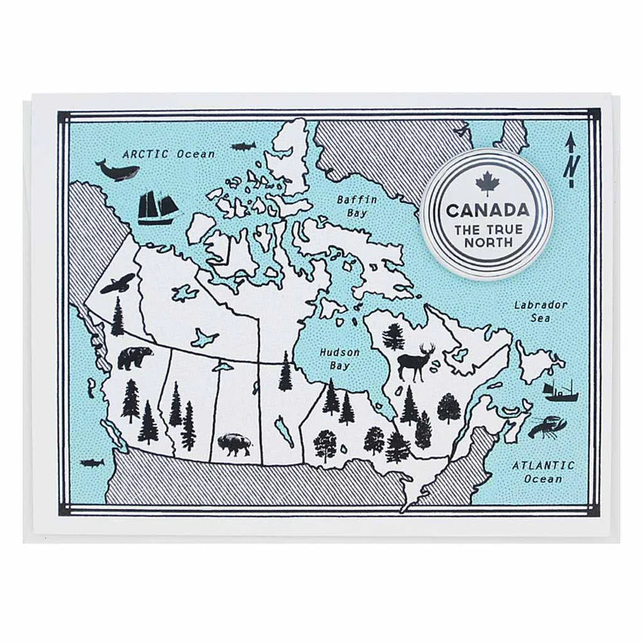 Canada Button Greeting Card made in Vancouver BC by Regional Assembly of Text