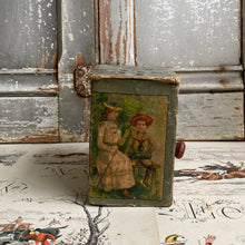 Load image into Gallery viewer, Antique Toy Music Box with Victorian Scenes c1920
