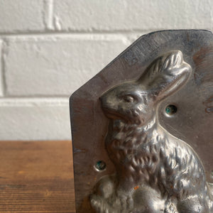 Antique German Rabbit Sitting on Basket Chocolate Mold #11