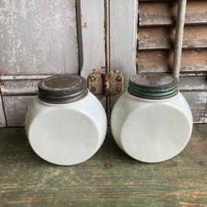 Vintage Anchor Hocking Vitrock Salt + Pepper Shakers