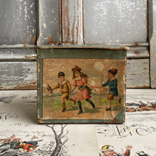 Load image into Gallery viewer, Antique Toy Music Box with Victorian Scenes c1920
