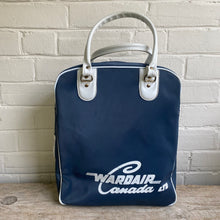 Load image into Gallery viewer, Vintage Blue Vinyl Wardair Travel Bag c1960
