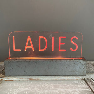 Vintage Illuminated Lucite Ladies Sign