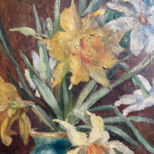 Load image into Gallery viewer, Vintage Still-Life of Daffodils - Oil on Canvas c1940
