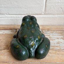 Load image into Gallery viewer, Antique Painted Cast Iron Bullfrog Doorstop

