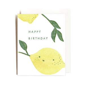 Lemony Birthday Letterpress Card by Homework Letterpress Studio in Edmonton Alberta Canada