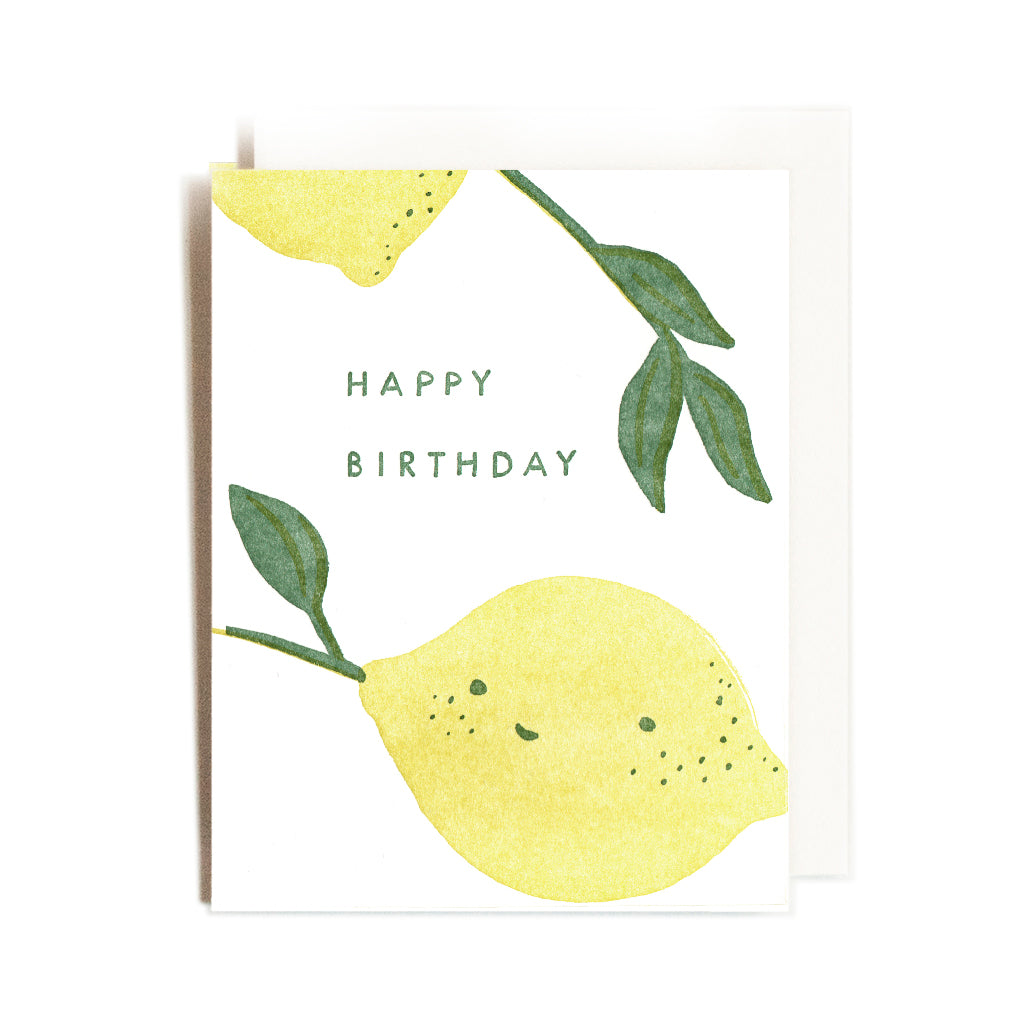 Lemony Birthday Letterpress Card by Homework Letterpress Studio in Edmonton Alberta Canada