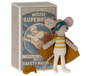 Maileg - Super Hero Little Brother Mouse in Matchbox
