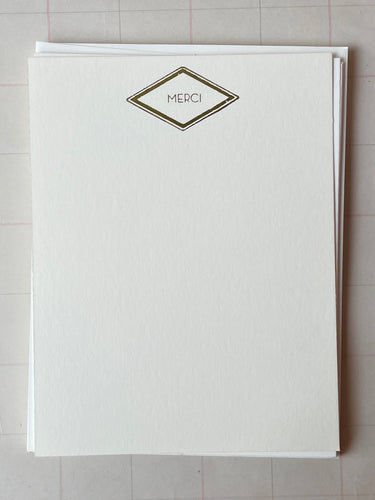 Merci Gold Stationery Set