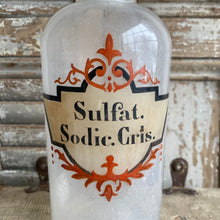 Load image into Gallery viewer, Antique Pharmacy Glass Bottle - Sulfat. Sodic. Cris.
