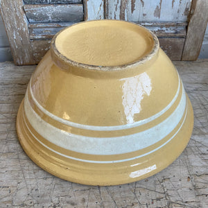 Antique Yellowware Farmhouse Mixing Bowl 10-3/4”
