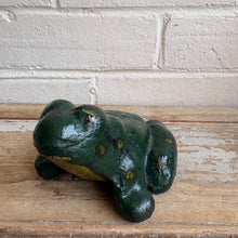 Load image into Gallery viewer, Antique Painted Cast Iron Bullfrog Doorstop
