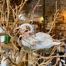 Load image into Gallery viewer, Handmade Spun Cotton Swan Ornaments

