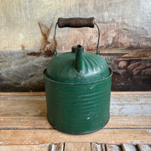 Load image into Gallery viewer, Vintage Green Metal Oil Can with Wooden Handle
