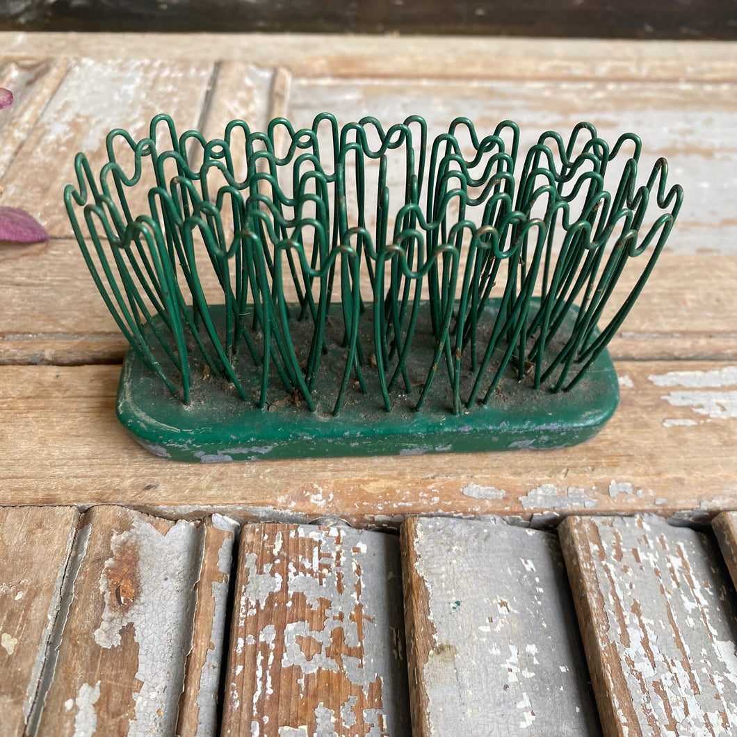 Vintage Blue Ribbon Hairpin Flower Frog c1930s