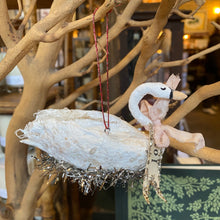 Load image into Gallery viewer, Handmade Spun Cotton Swan Ornaments
