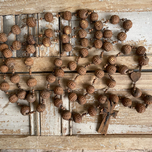 Antique French Wooden Wall Rosaries