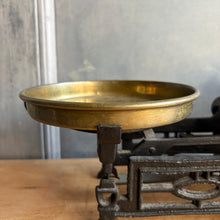 Load image into Gallery viewer, Antique French 8kg Cast Iron Scale with Brass Pans - c.1900
