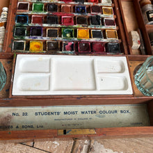 Load image into Gallery viewer, Antique English Reeves &amp; Sons Mahogany Watercolour Paint Box, c.1890–1910
