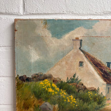 Load image into Gallery viewer, Vintage European Cottage Landscape Oil Painting on Canvas - “The House on the Hill, Nantucket”
