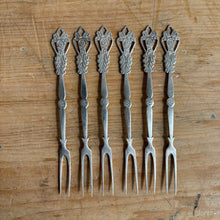 Load image into Gallery viewer, Vintage Mid-Century Silver-Plated Hors d'Oeuvres Forks - Set of 6
