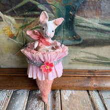 Load image into Gallery viewer, Handmade Spun Cotton Bunny Cone Ornaments
