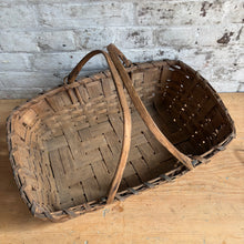 Load image into Gallery viewer, Antique Handwoven Splint Oak Market Basket with Swing Handles

