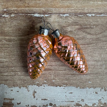 Load image into Gallery viewer, Vintage Soviet-Era Pinecone Blown Glass Christmas Ornament 3”
