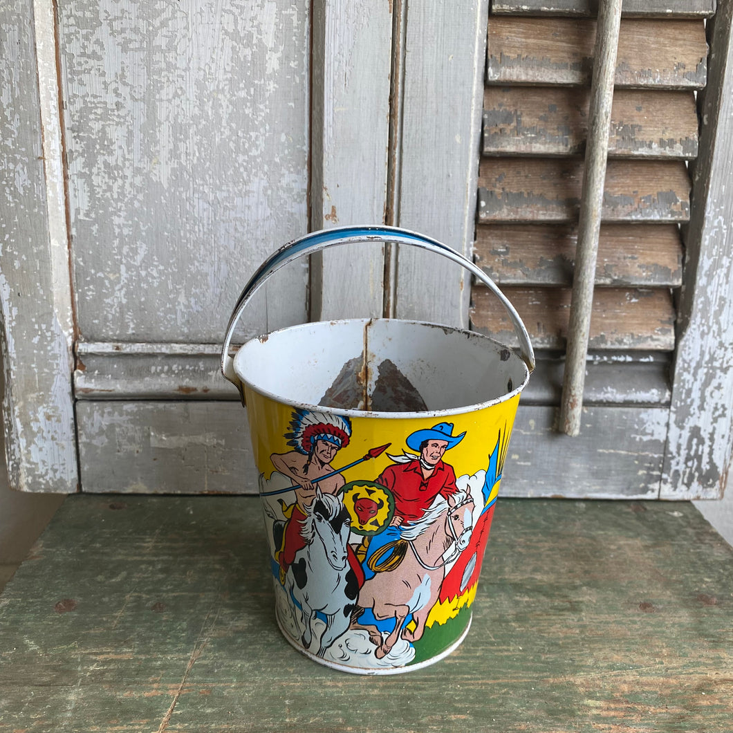 Vintage Tin Litho Child’s  Beach Pail