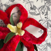 Load image into Gallery viewer, Vintage Japanese Chenille Poinsettia Stem c1940s
