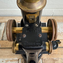 Load image into Gallery viewer, Antique Bausch &amp; Lomb Brass &amp; Black Enamel Microscope with Original Wooden Case c1925
