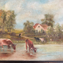 Load image into Gallery viewer, Antique Quebec Pastoral Oil Painting c1910
