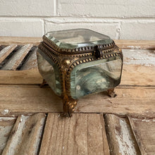 Load image into Gallery viewer, Antique French Glass Jewelry Casket c1890
