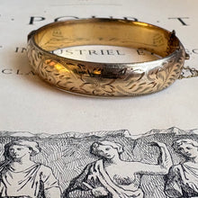 Load image into Gallery viewer, Victorian Starburst Bangle - Gold Filled Engraved Bracelet c.1890
