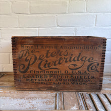 Load image into Gallery viewer, Antique Peters Cartridge Co. Wooden Ammunition Box c.1900-1920s
