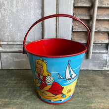 Load image into Gallery viewer, Vintage Tin Litho Child’s  Beach Pail
