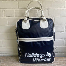 Load image into Gallery viewer, Vintage Blue Vinyl Wardair Travel Bag c1960
