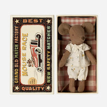 Load image into Gallery viewer, Maileg - Big Sister Mouse in a Matchbox - Yellow Flower Pajamas

