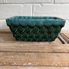 Load image into Gallery viewer, Vintage Hull USA Scalloped Planter - Teal Drip Glaze c1960
