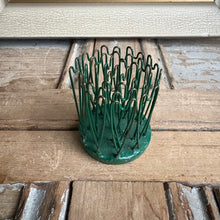 Load image into Gallery viewer, Small Vintage Green Hairpin Flower Frog c. 1940s
