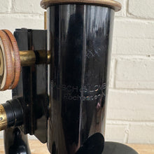 Load image into Gallery viewer, Antique Bausch &amp; Lomb Brass &amp; Black Enamel Microscope with Original Wooden Case c1925
