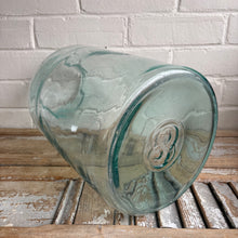 Load image into Gallery viewer, Large Eastern European Aqua Blown Glass Storage Jar c.1930s
