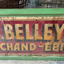 Load image into Gallery viewer, Antique Quebec Grocery Store Sign - C. A. BELLEY &amp; FILS Marchand-Épicier c. 1900-1930
