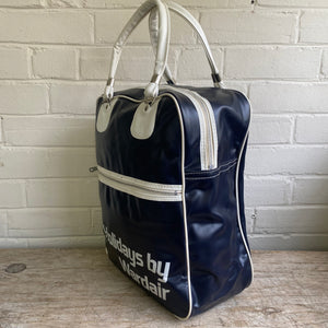 Vintage Blue Vinyl Wardair Travel Bag c1960